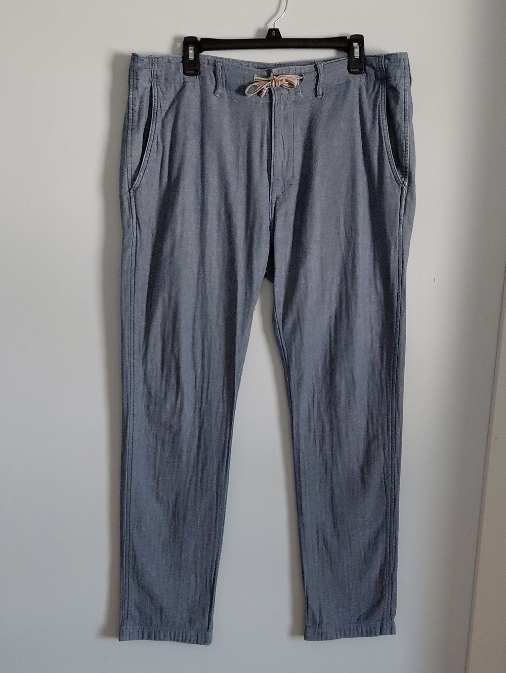 Alex Mill Casual Chambray Drawstring Pants 100% Cotton Beach Coastal Preppy 34